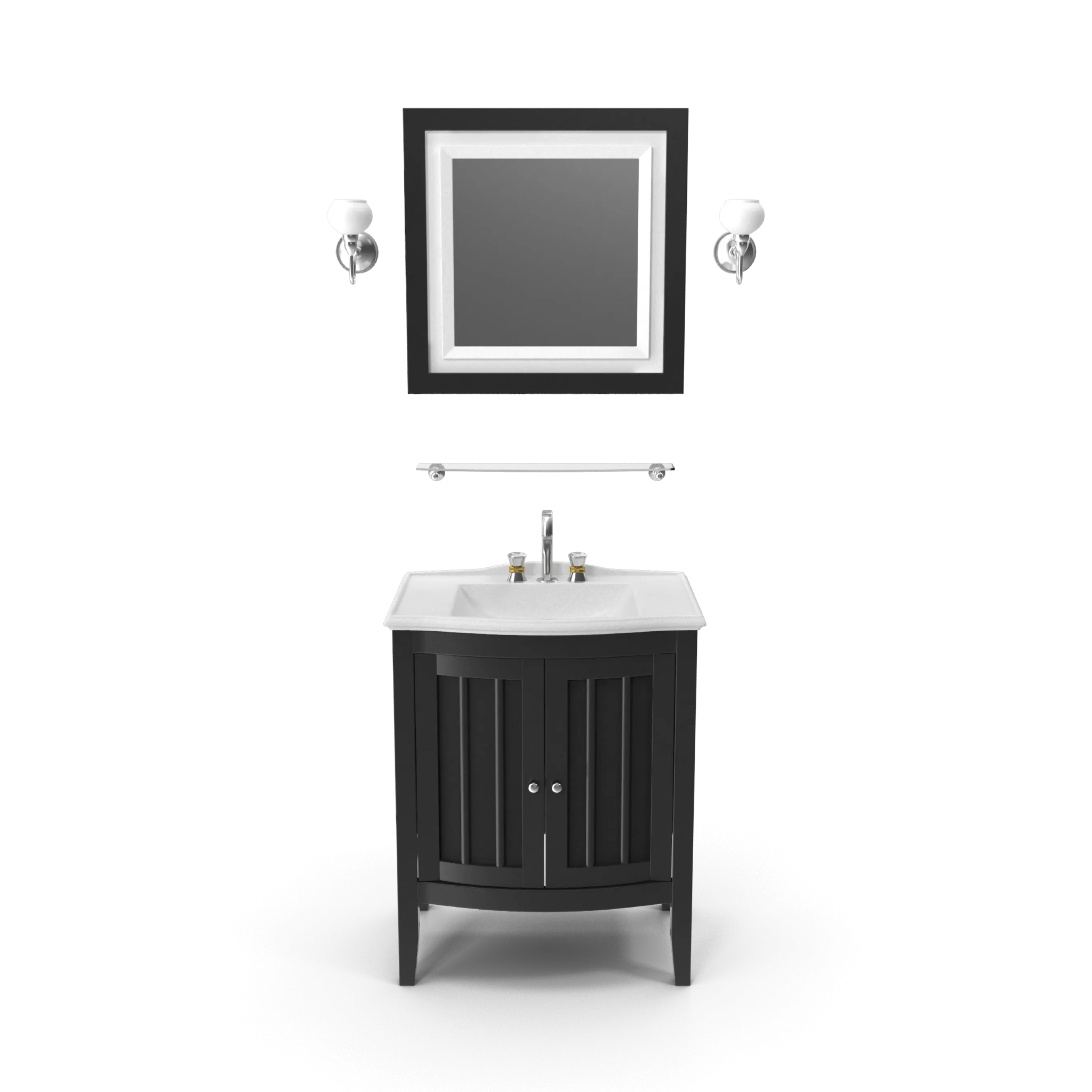 Wooden Bathroom Sink With Mirror