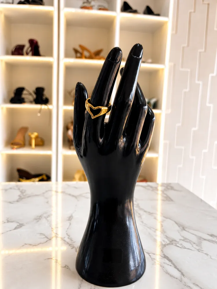 Bague dorée coeur ouvert