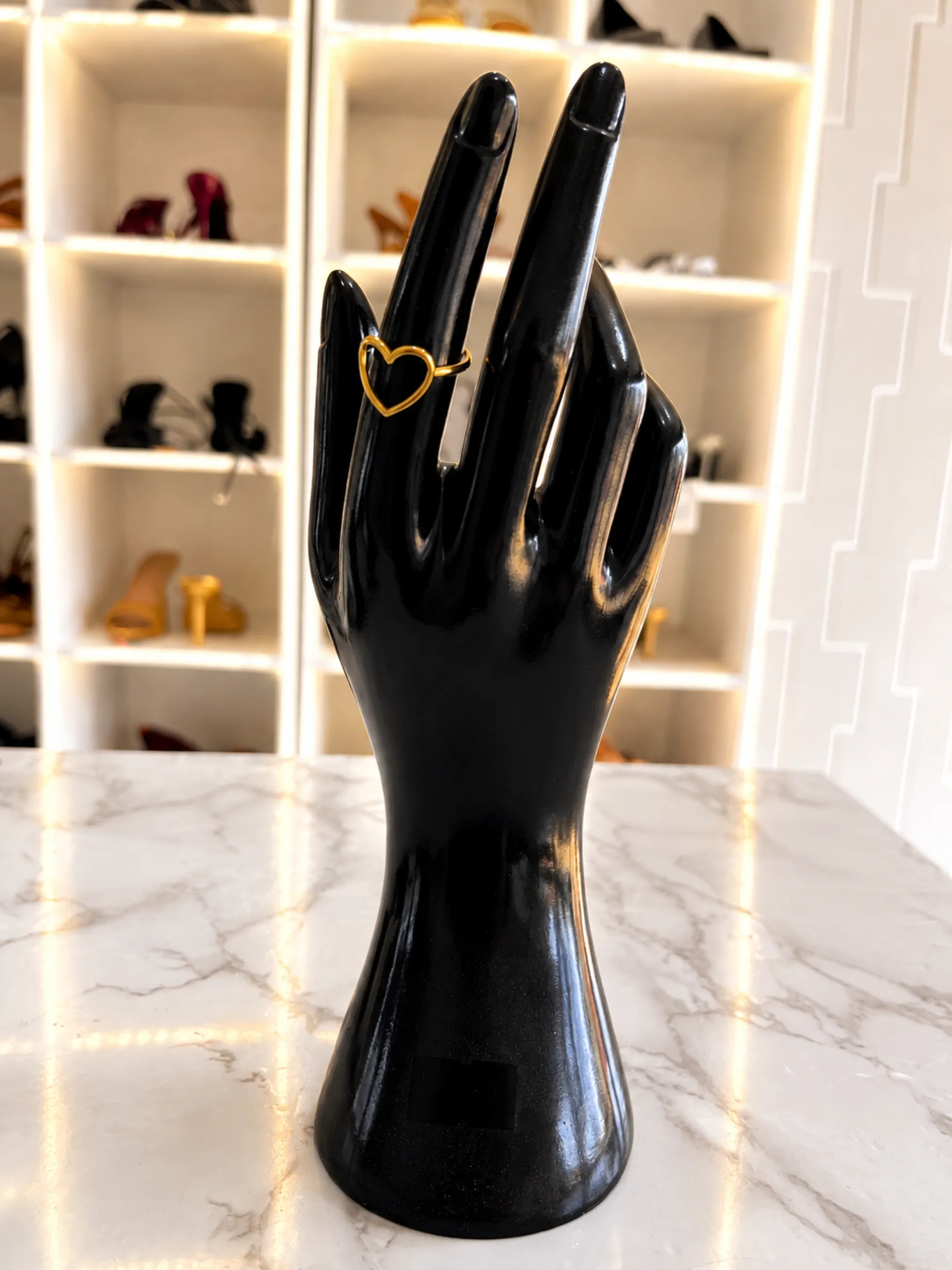 Bague dorée coeur délicat