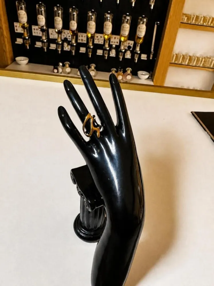 Bague dorée organique