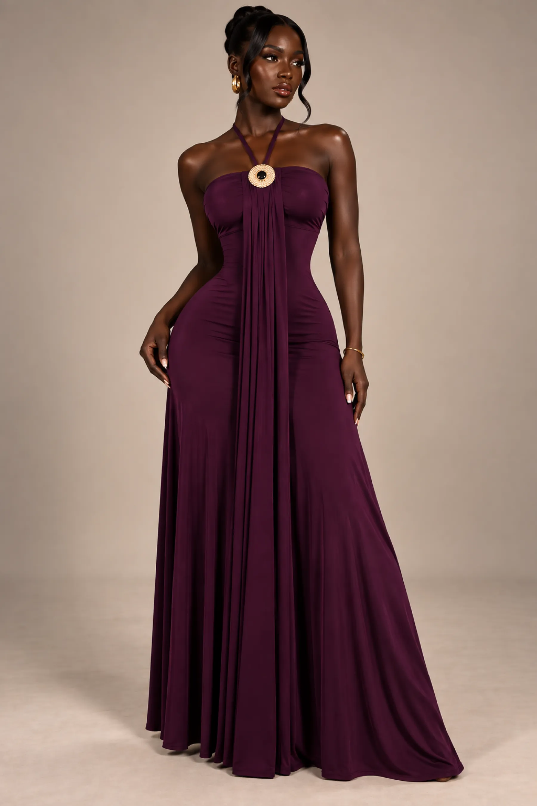 Robe longue à encolure halter — vue 2