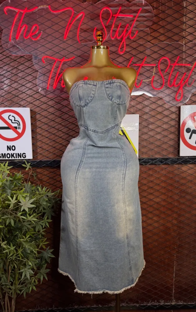 Robe bustier en jean