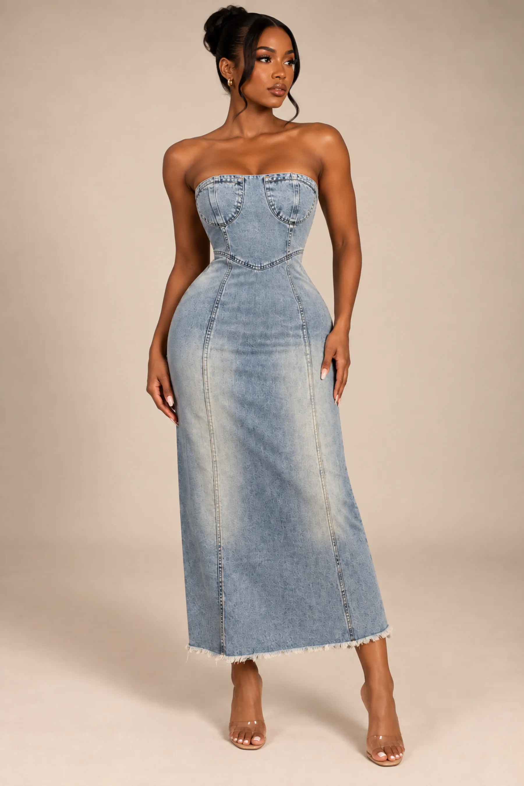 Robe bustier en jean — vue 2