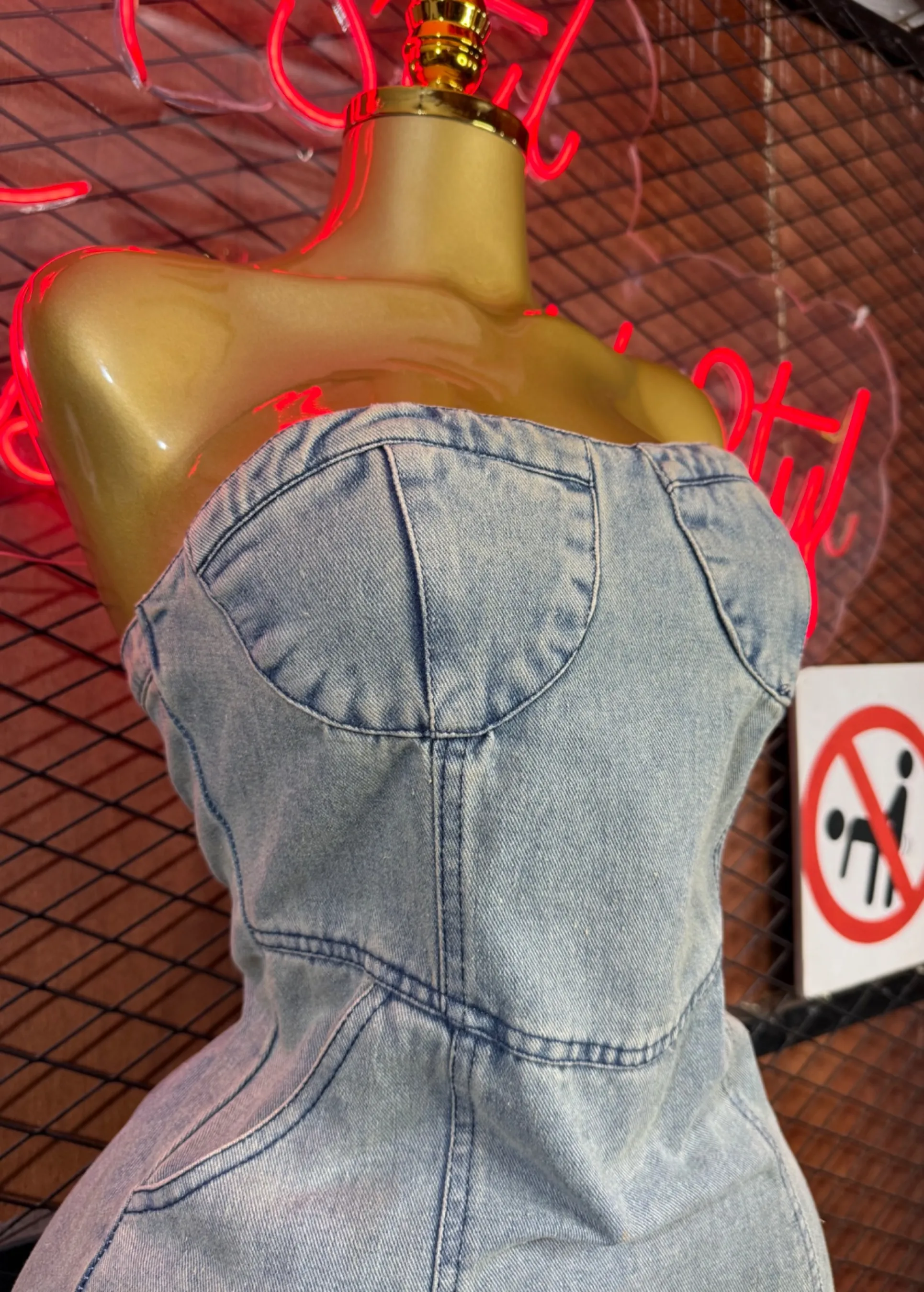 Robe bustier en jean — vue 4