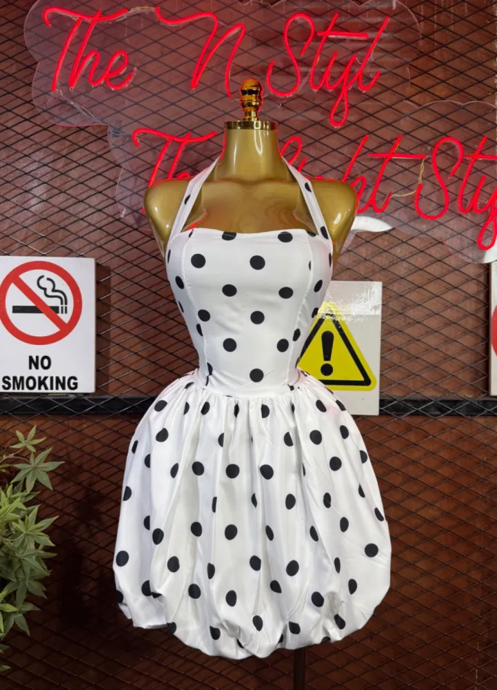 Robe ballon à pois