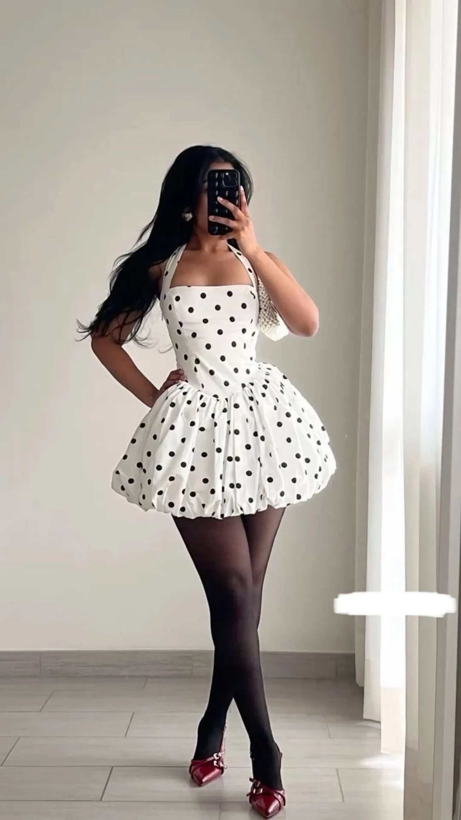 Robe ballon à pois — vue 2