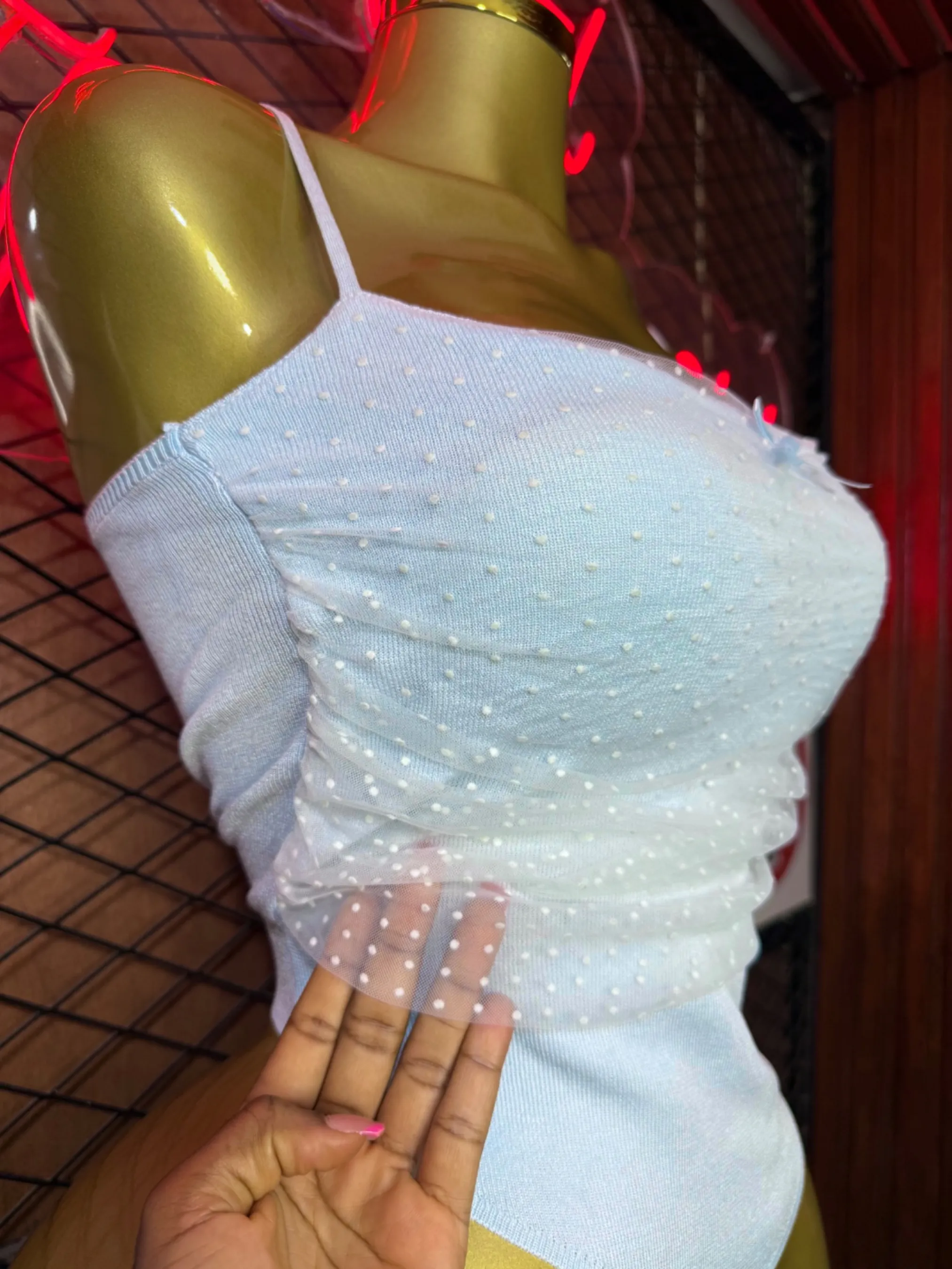 Top asymétrique avec doublure en tulle transparente — vue 3