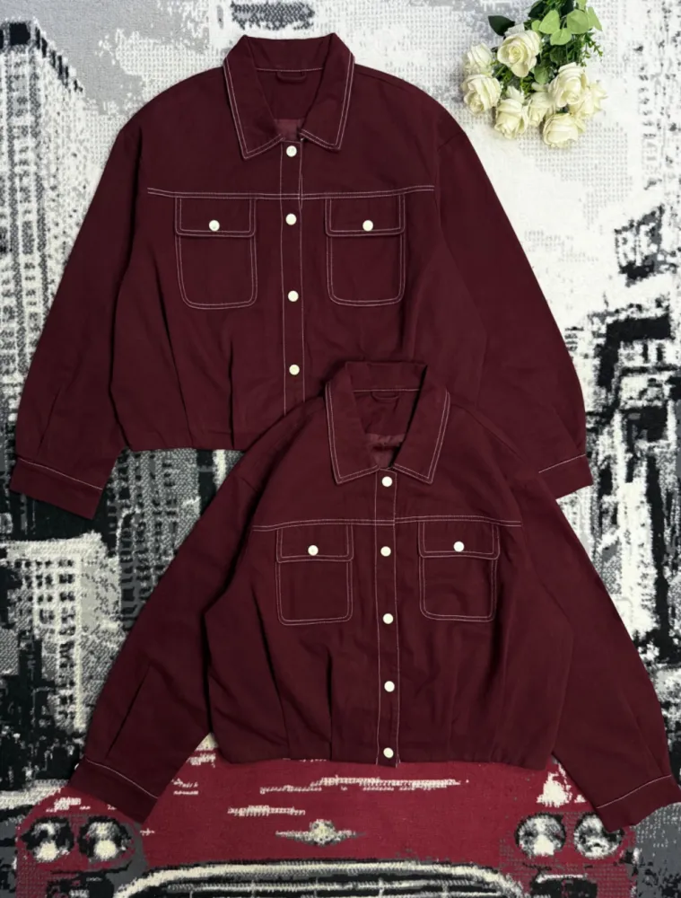 Vestes en jean Bordeaux