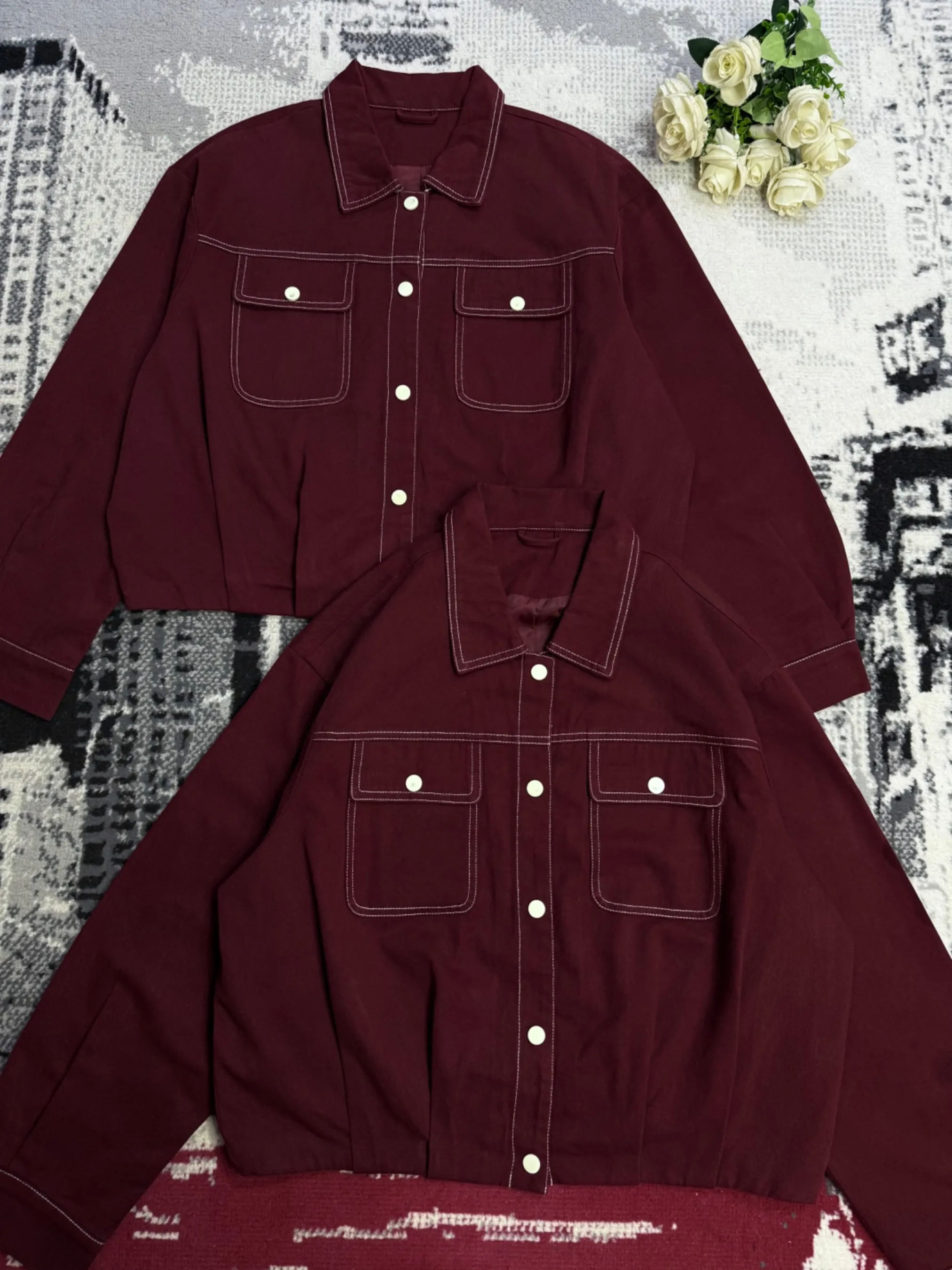 Vestes en jean Bordeaux — vue 2