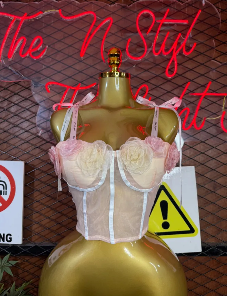 Bustier corset en tulle (sans faux os)