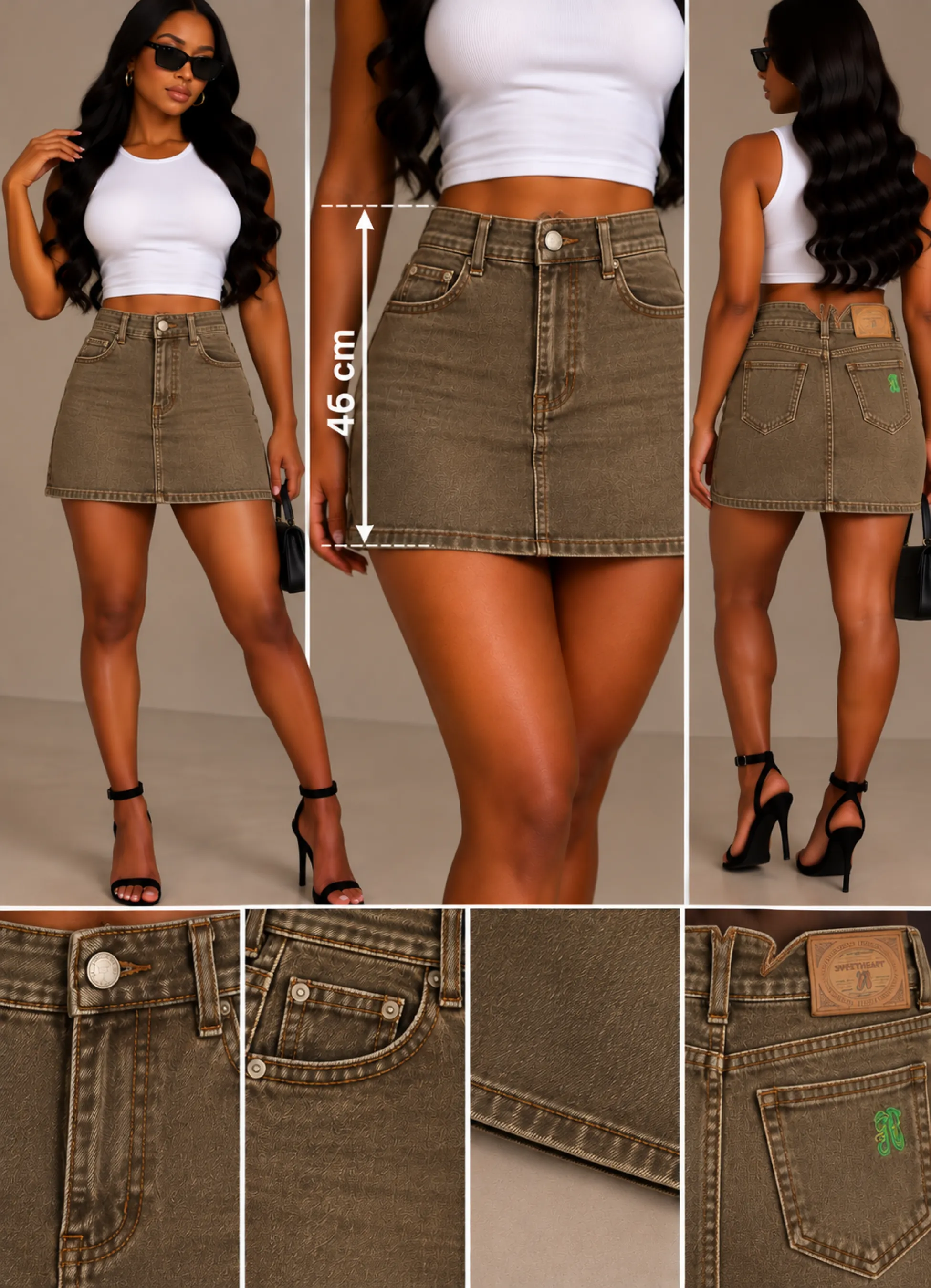 Mini jupe en jean — vue 2
