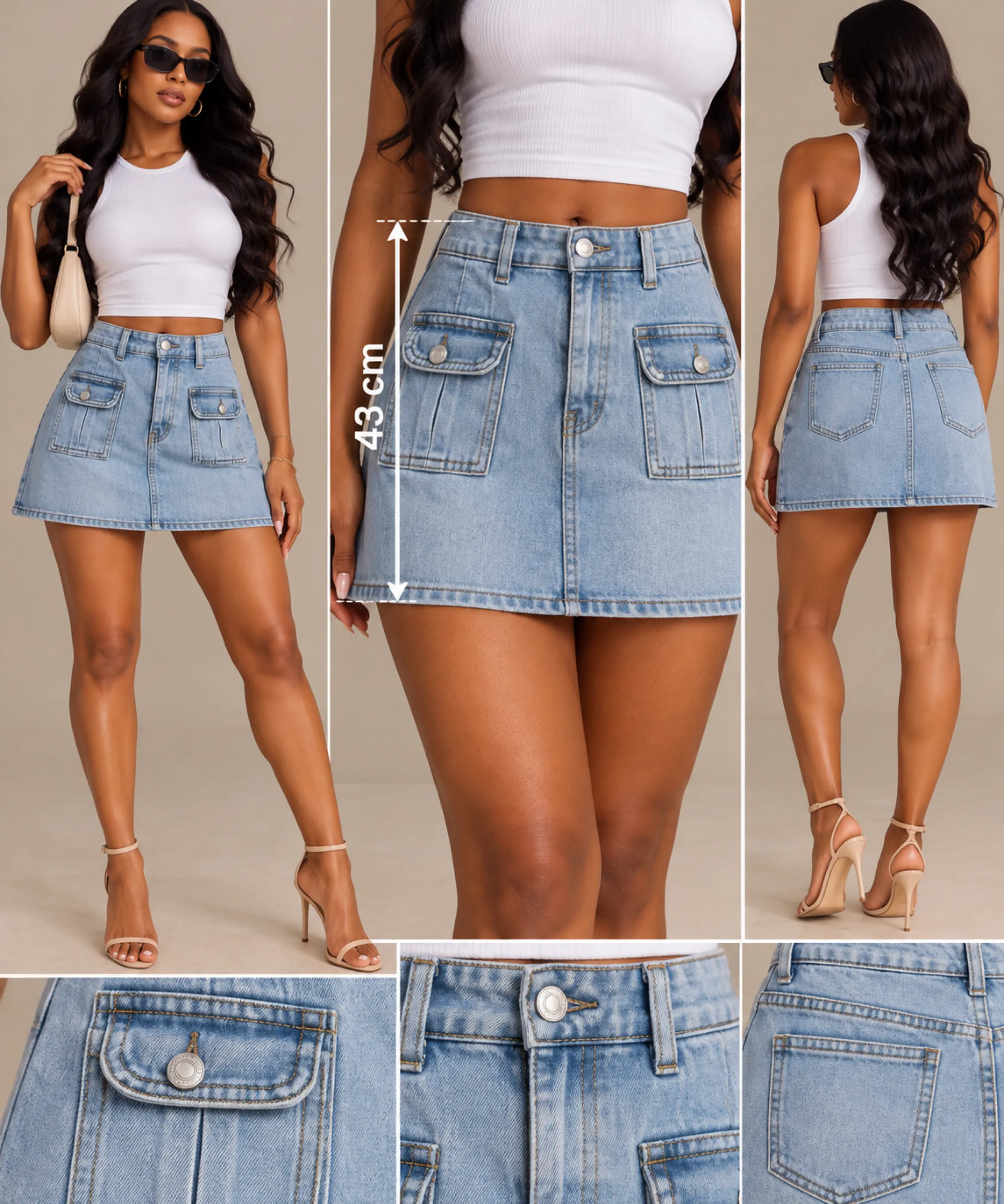 Mini jupe en jean — vue 2