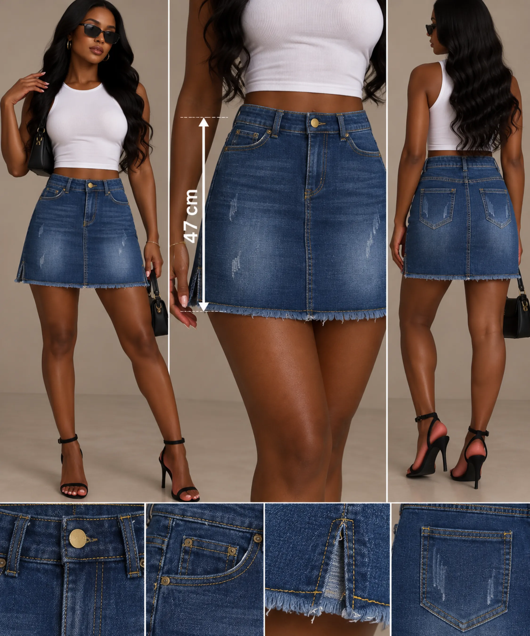 Mini jupe en jean — vue 2