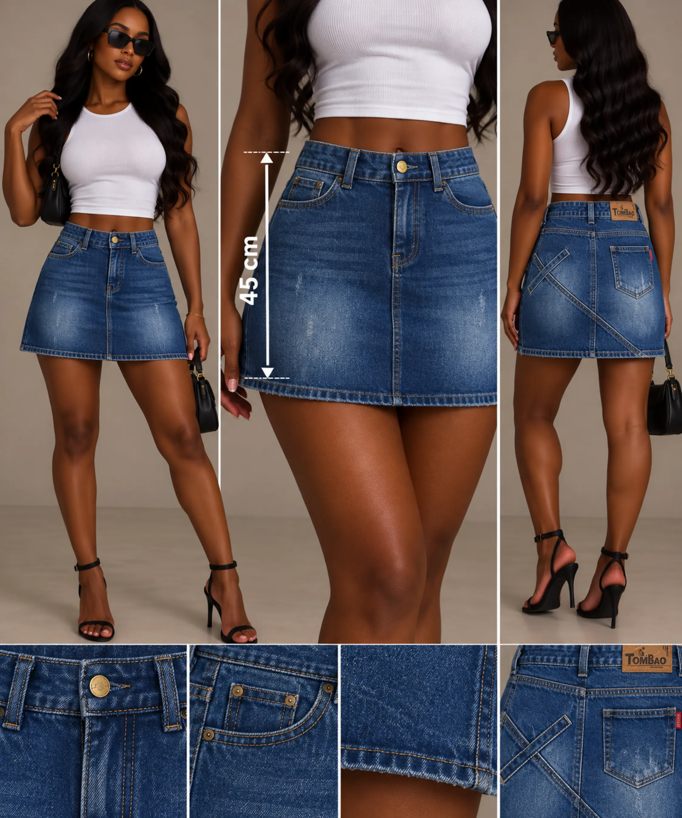 Mini jupe en jean — vue 2