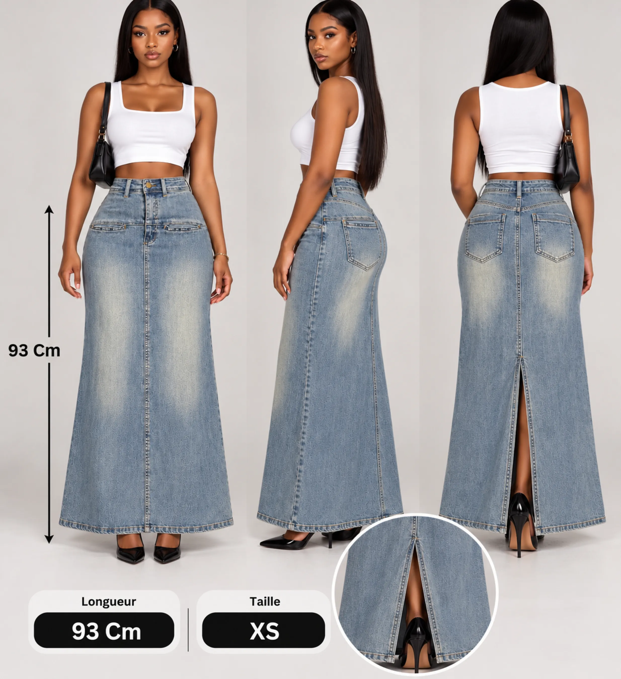 Longues jupes en jean — vue 3