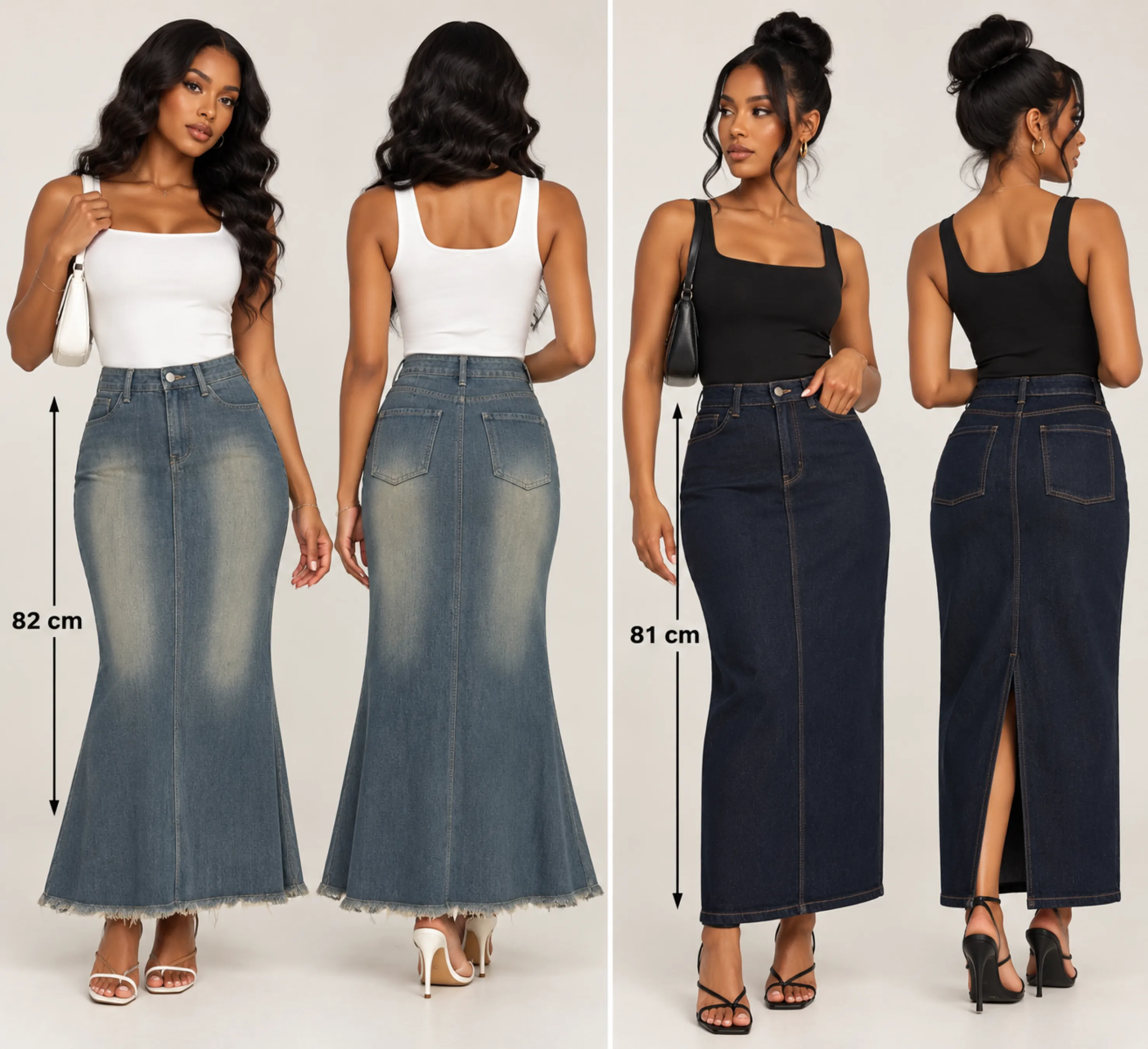 Longues jupes en jean — vue 2