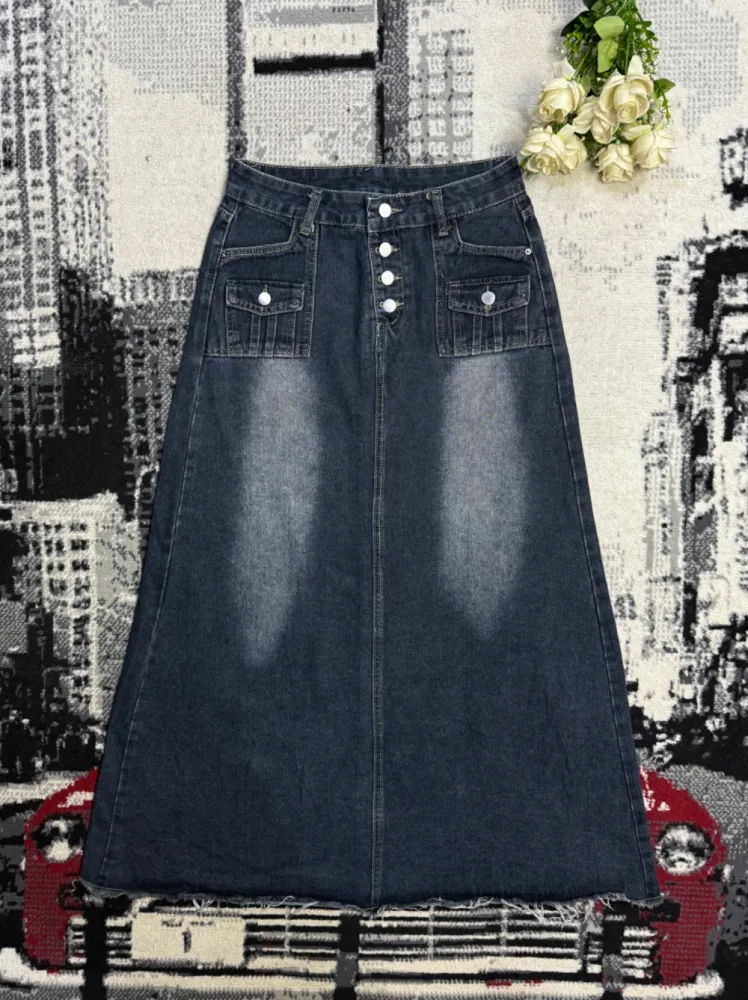 Longue jupe en jean