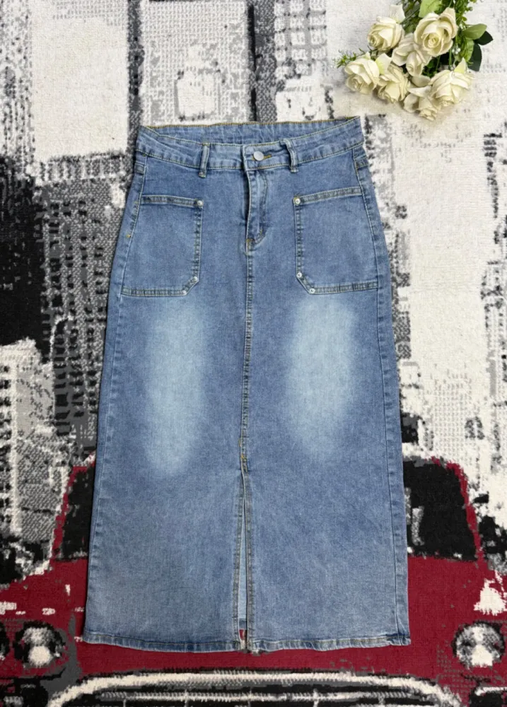 Longue jupe en jean
