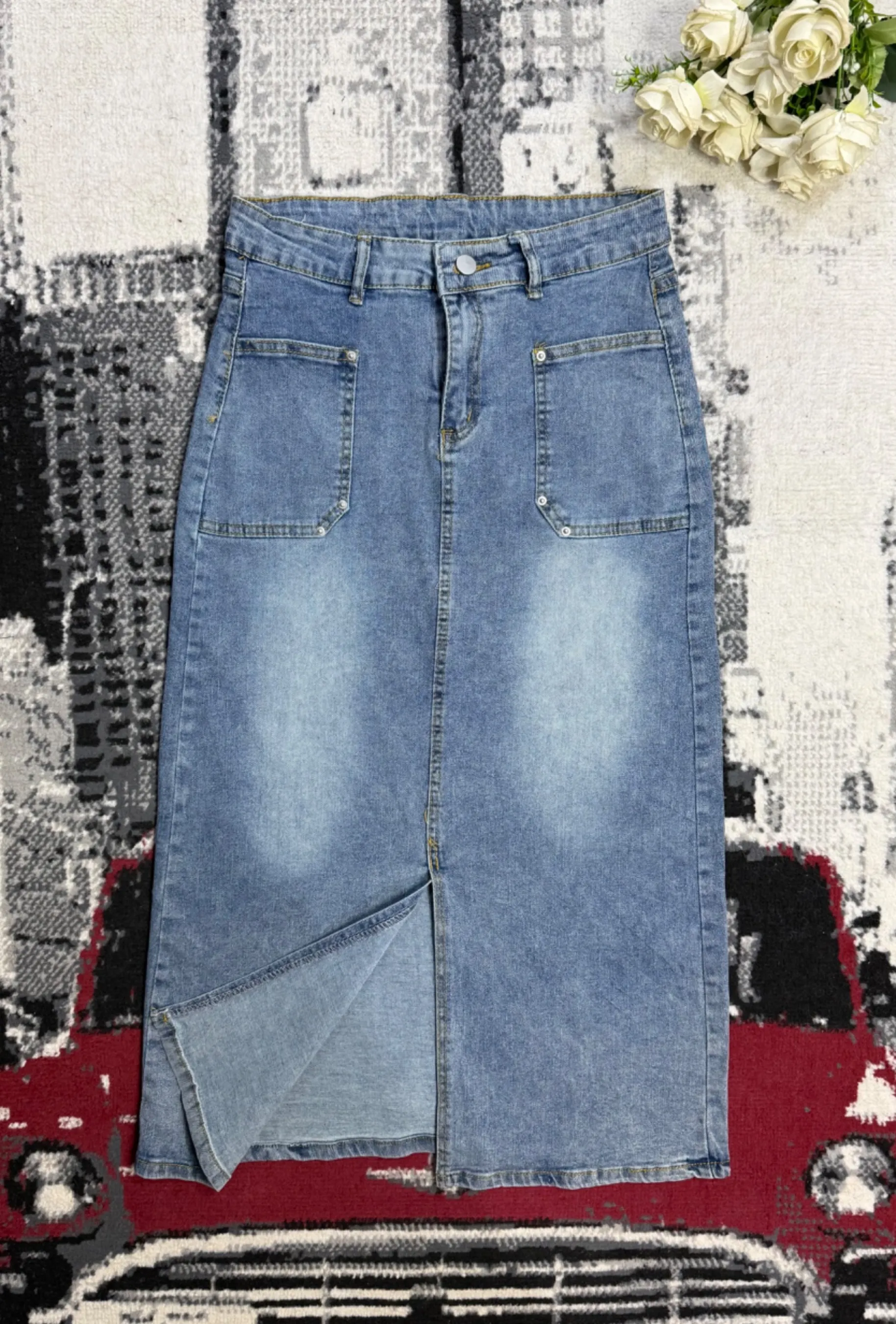 Longue jupe en jean — vue 3