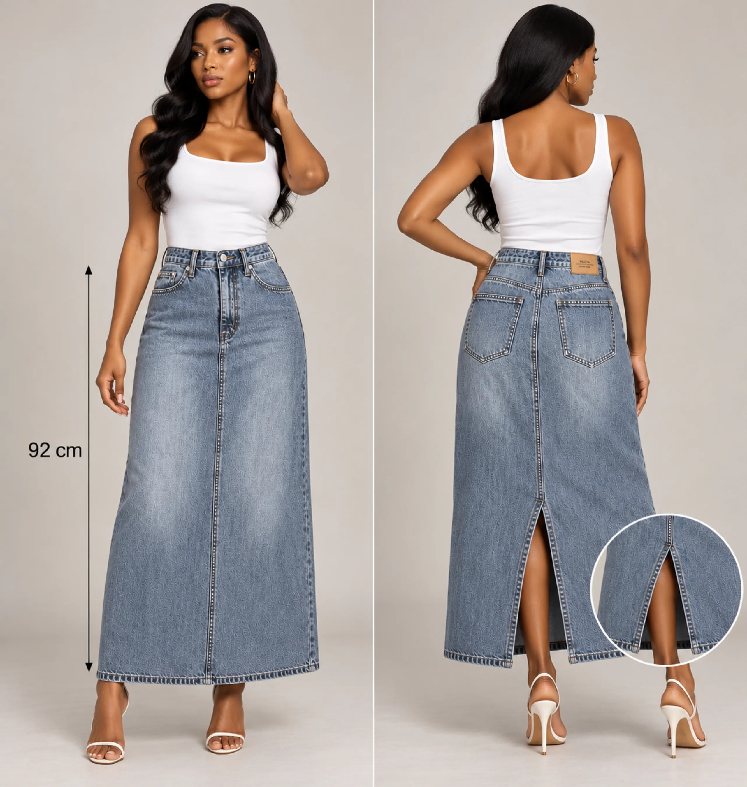 Longue jupe en jean — vue 2