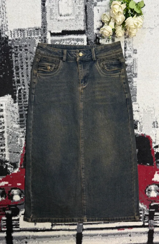 Longue jupe en jean