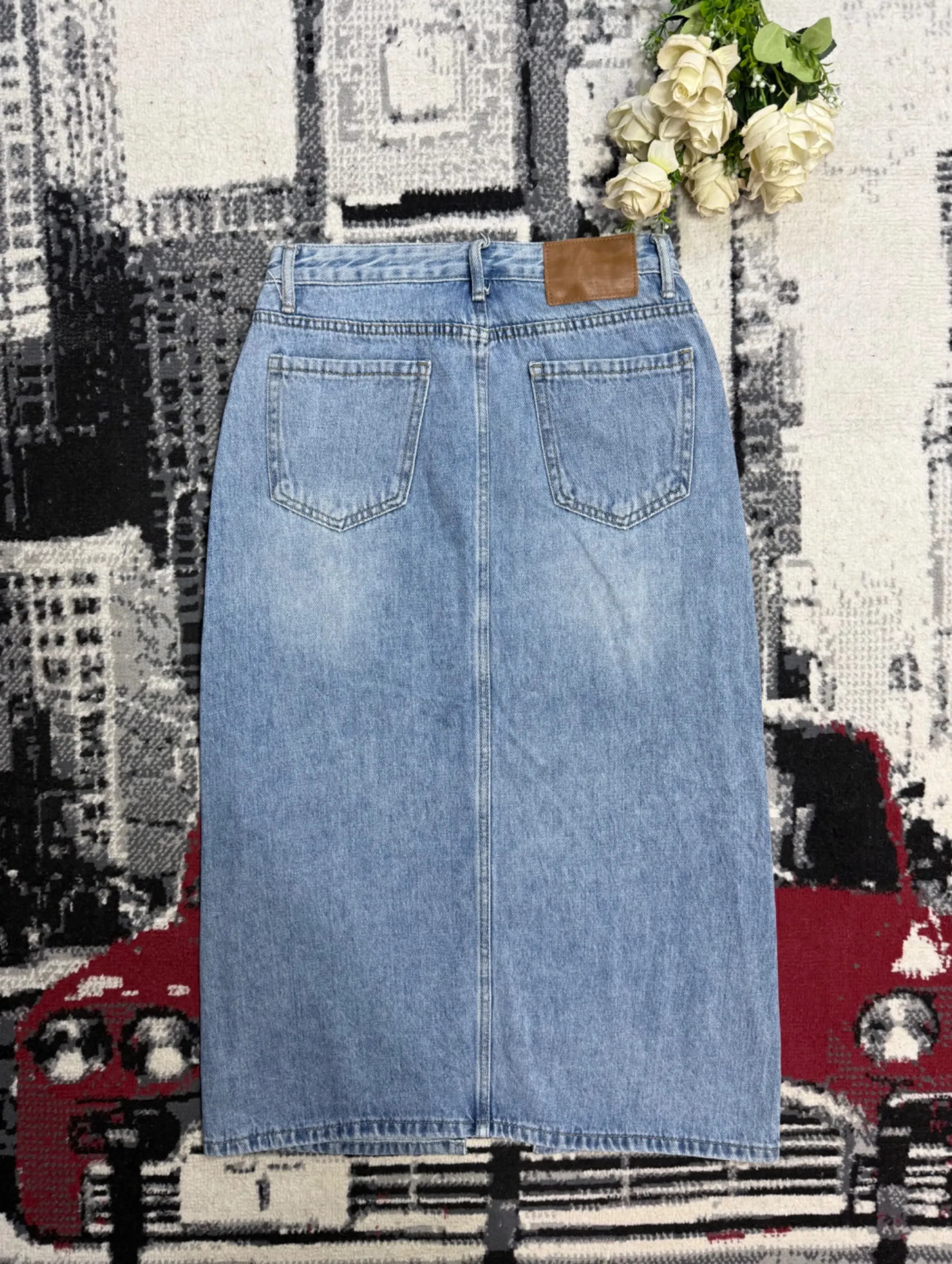 Longue jupe en jean — vue 4