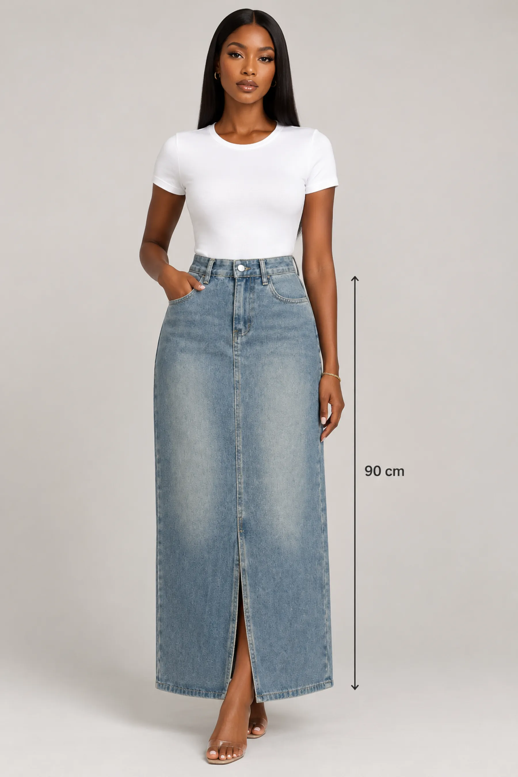 Longue jupe en jean — vue 2