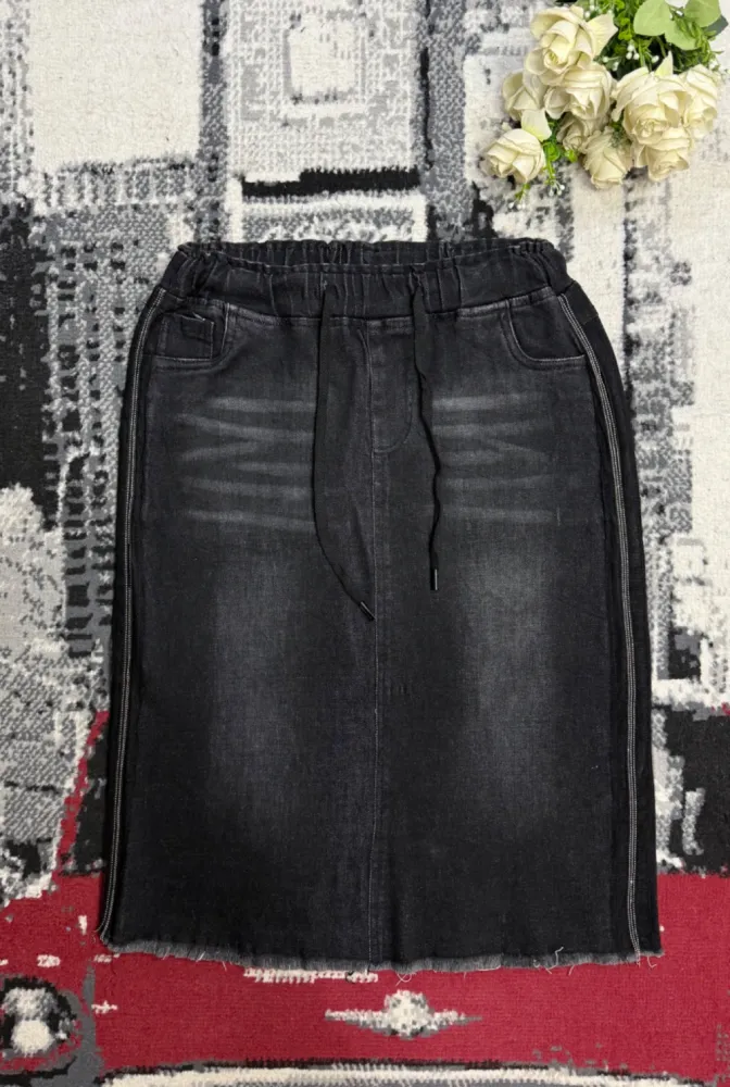 Jupe en jean avec lacets