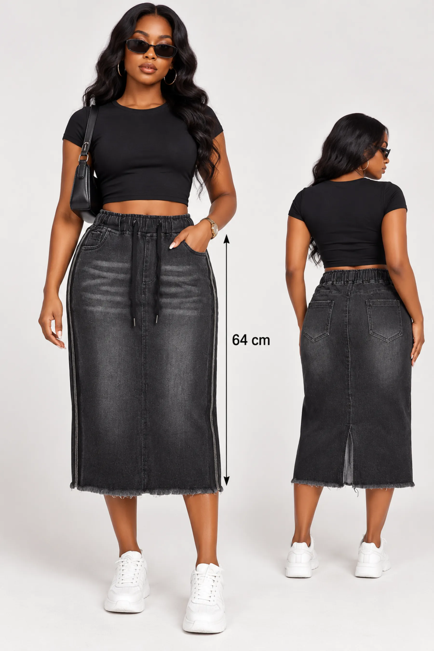 Jupe en jean avec lacets — vue 2