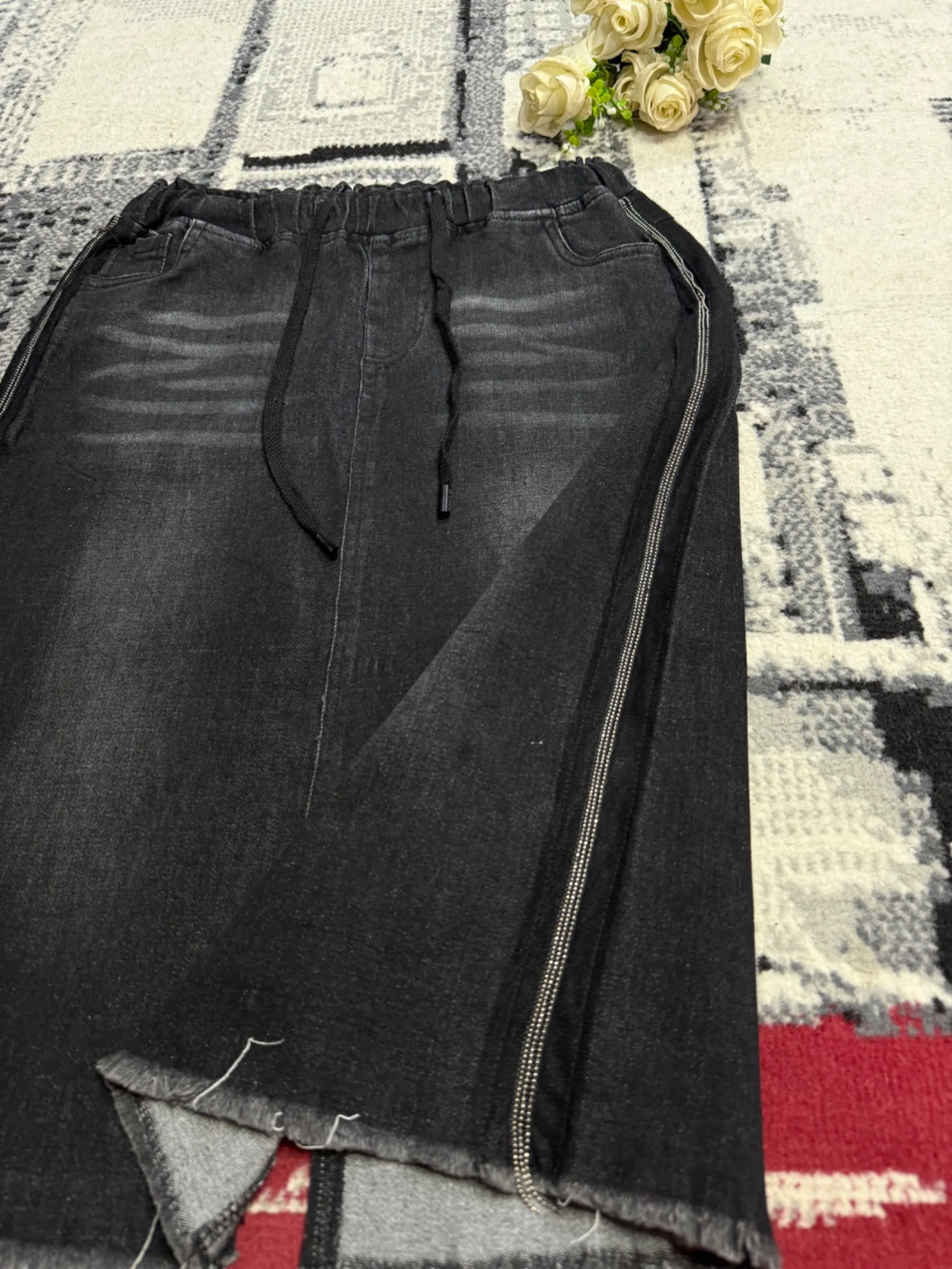 Jupe en jean avec lacets — vue 3