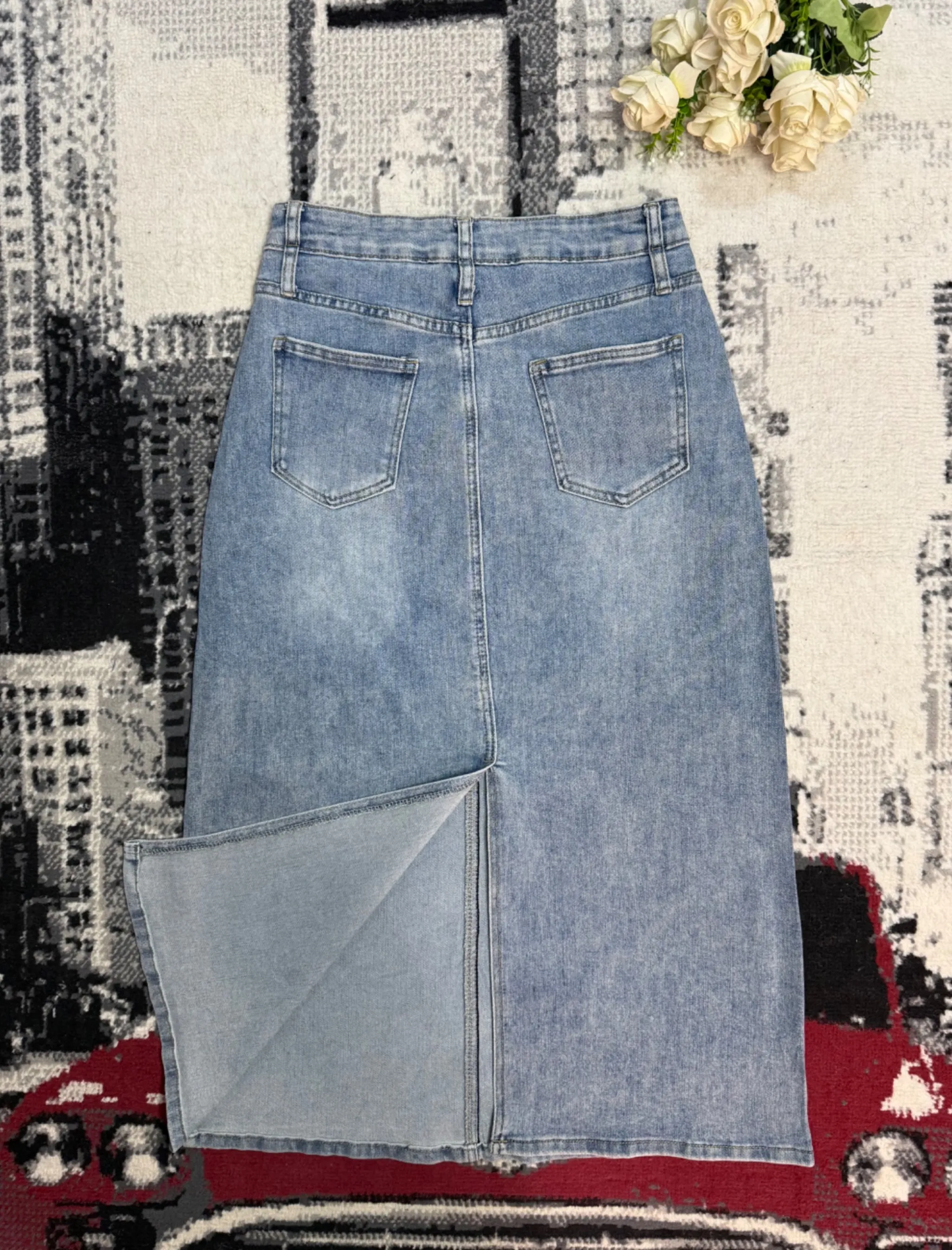 Longue jupe en jean — vue 3