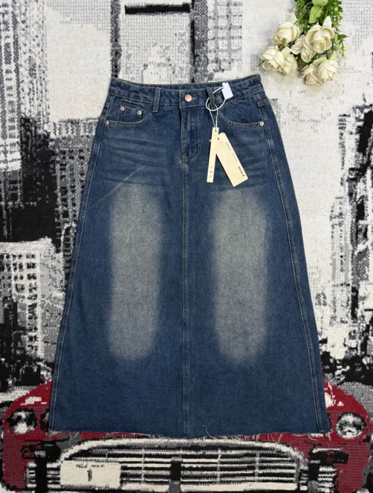 Longue jupe en jean