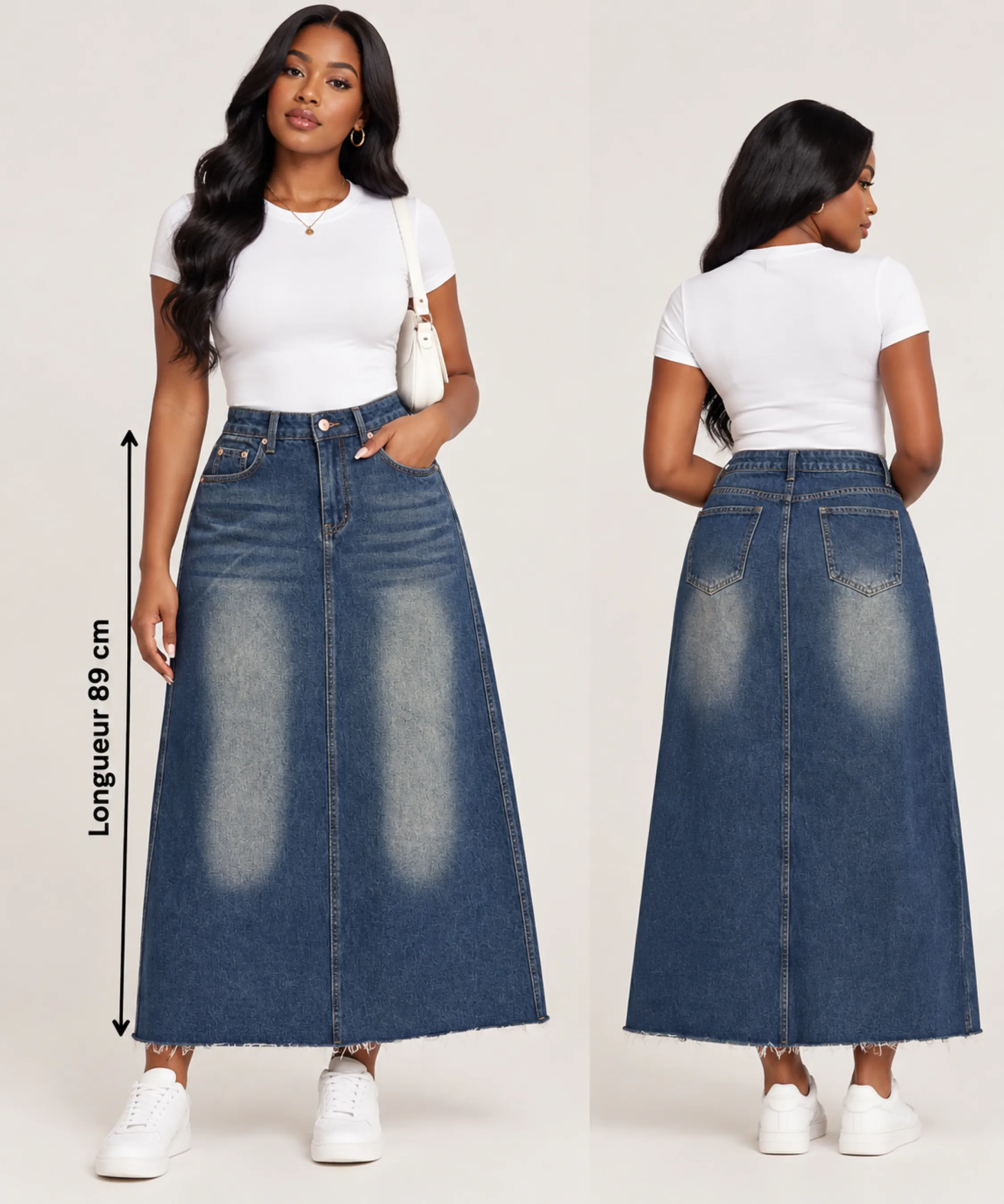 Longue jupe en jean — vue 2