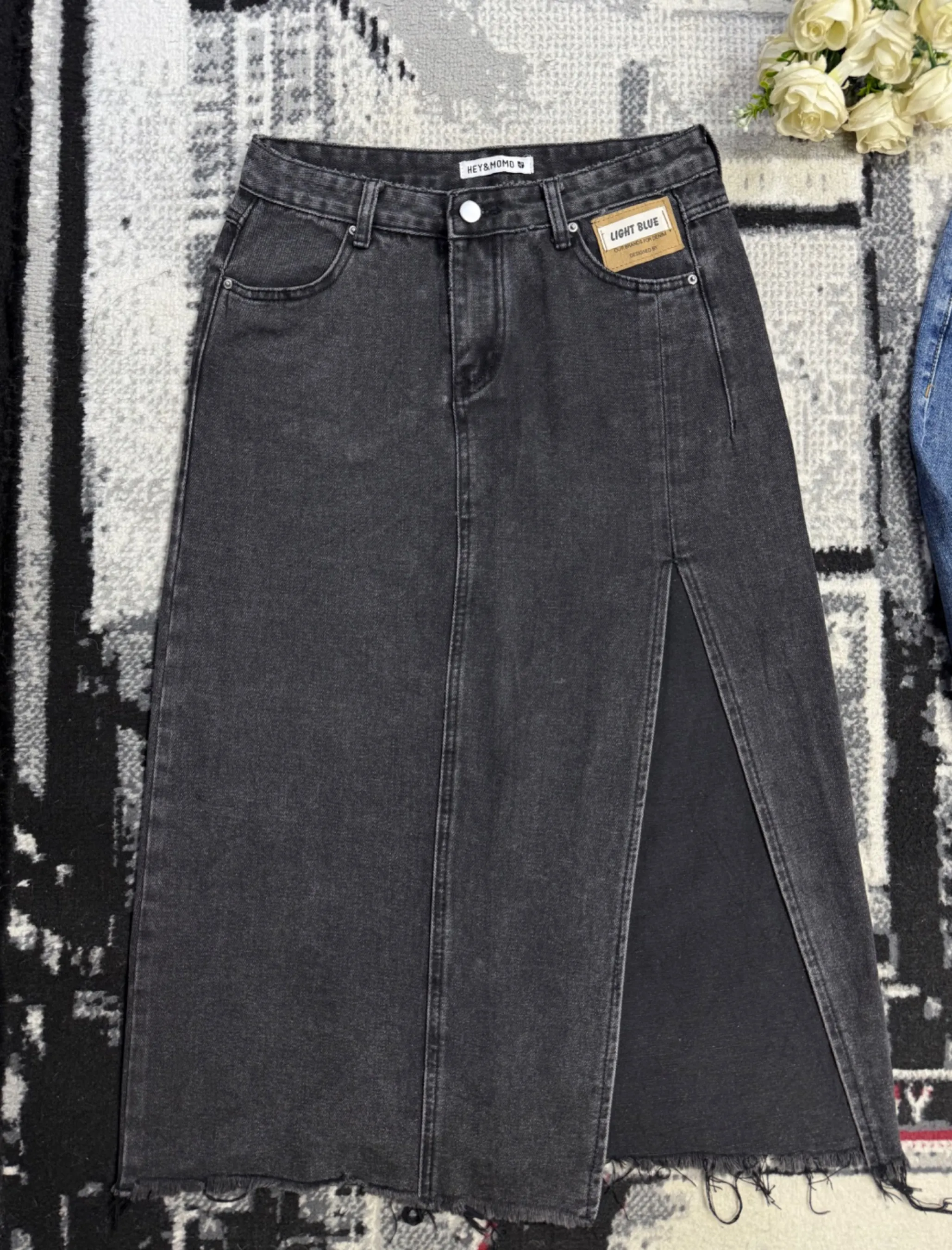 Longues jupes en jean avec fentes à l’avant — vue 3