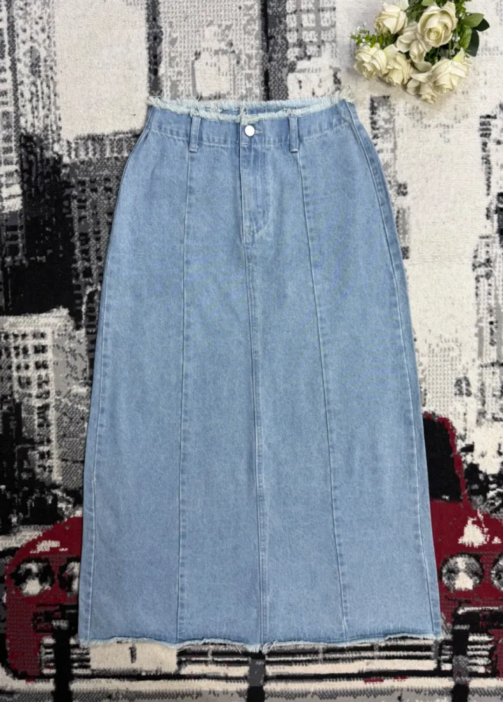 Longue jupe en jean